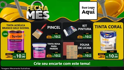 Modelo de TV para TV Horizontal com o tema Fecha Mês para Tintas e Ferramentas