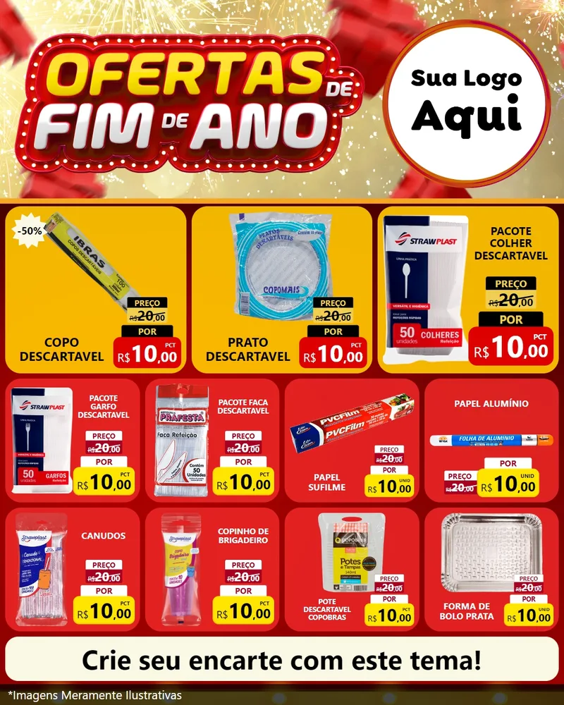 Modelo de Rede Social para Feed Instagram com o tema Ofertas de Fim de Ano para Embalagens