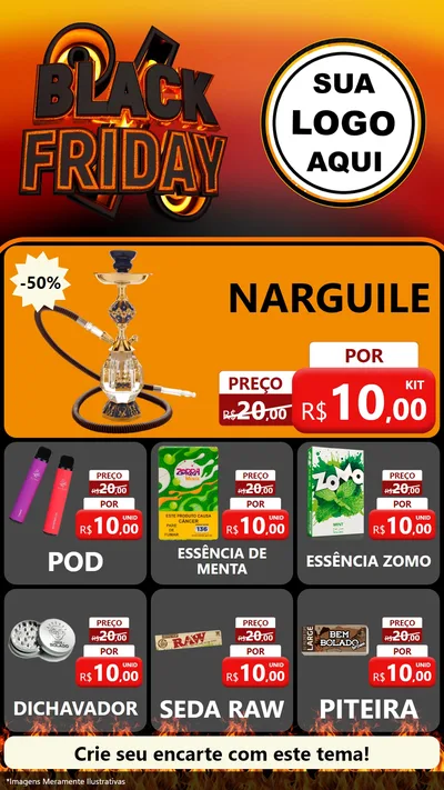 Modelo de Rede Social para Stories com o tema Black Friday para Tabacaria