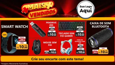 Modelo de TV para TV Horizontal com o tema Mais Vendidos para Informática