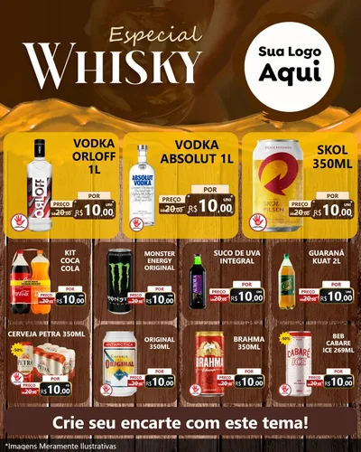Modelo de Rede Social para Feed Instagram com o tema Especial Whisky para Distribuidora de bebidas