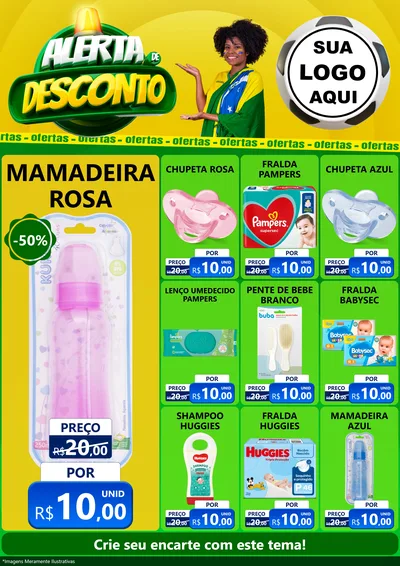 Modelo de Encarte para Encarte A4 Vertical com o tema Alerta de Desconto para Bebês