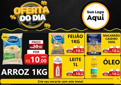Modelo de Encarte para Encarte A4 Horizontal com o tema Oferta Do Dia para Supermercado