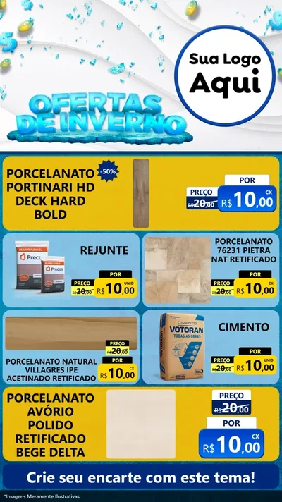 Modelo de TV para TV Vertical com o tema Ofertas de Inverno para Pisos e revestimentos