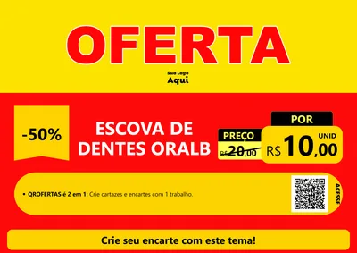 Modelo de Cartaz para Cartaz A4 Horizontal com o tema OFERTA - Vermelho Cartaz para Higiene Pessoal