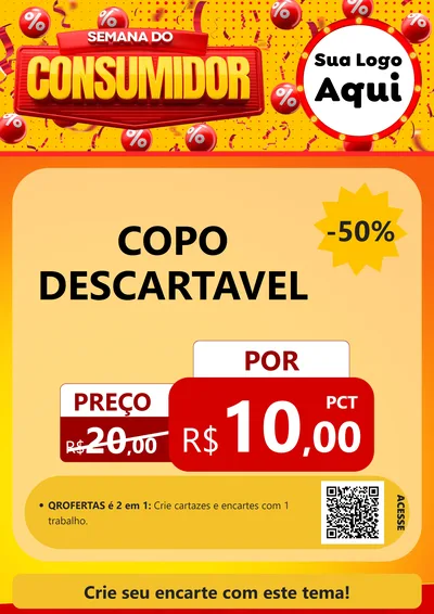 Modelo de Cartaz para Cartaz A4 Vertical com o tema Semana do Consumidor para Embalagens