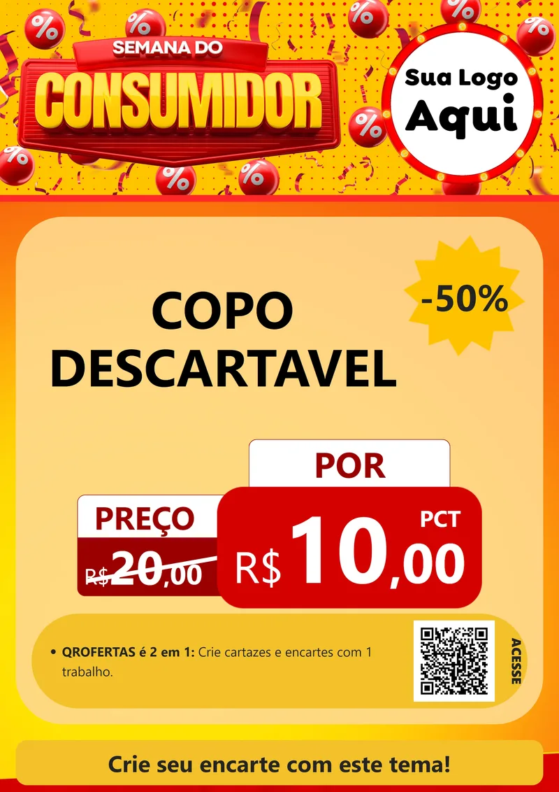 Modelo de Cartaz para Cartaz A4 Vertical com o tema Semana do Consumidor para Embalagens