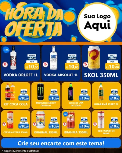 Modelo de Rede Social para Feed Instagram com o tema Hora da Oferta para Distribuidora de bebidas