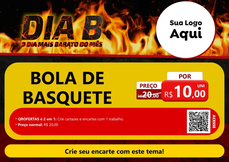 Modelo de Cartaz para Cartaz A4 Horizontal com o tema Dia B para Artigos Esportivos