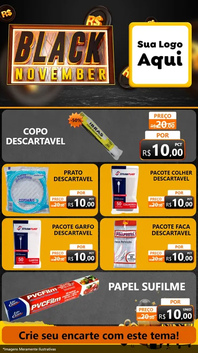 Modelo de TV para TV Vertical com o tema Black November para Embalagens