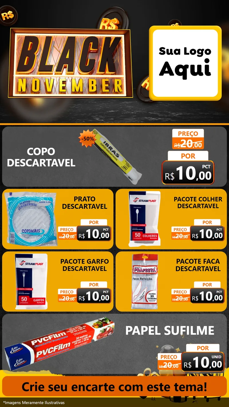 Modelo de TV para TV Vertical com o tema Black November para Embalagens