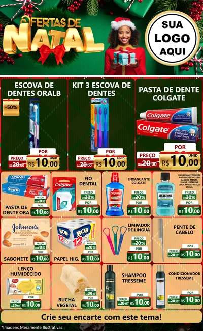 Modelo de Encarte para Encarte Grande com o tema Ofertas de Natal para Higiene Pessoal