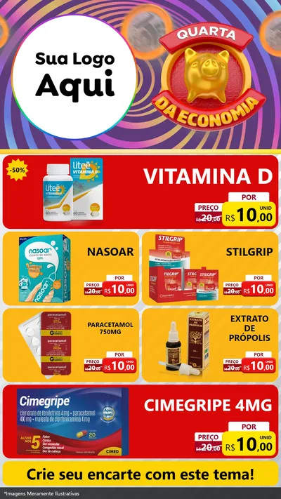 Modelo de TV para TV Vertical com o tema Quarta da Economia para Farmácia