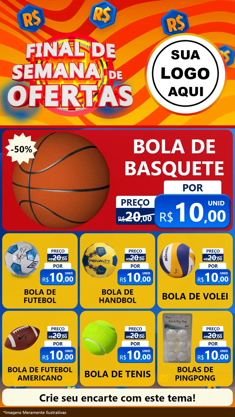 Modelo de Rede Social para Stories com o tema Final de Semana de Ofertas para Artigos Esportivos