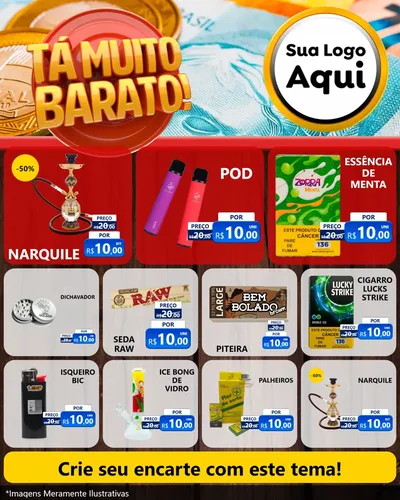 Modelo de Rede Social para Feed Instagram com o tema Está Muito Barato para Tabacaria