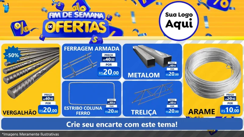 Modelo de TV para TV Horizontal com o tema Fim de Semana de Ofertas para Ferragens