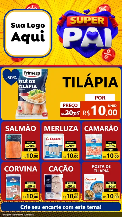 Modelo de Rede Social para Stories com o tema Super Pai para Peixaria