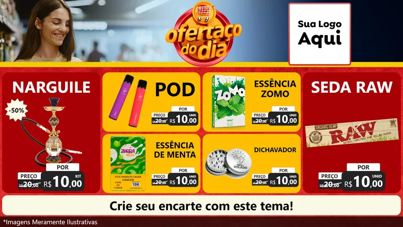Modelo de TV para TV Horizontal com o tema Ofertaço Do Dia para Tabacaria