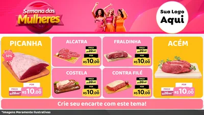 Modelo de TV para TV Horizontal com o tema Semana das Mulheres para Açougue