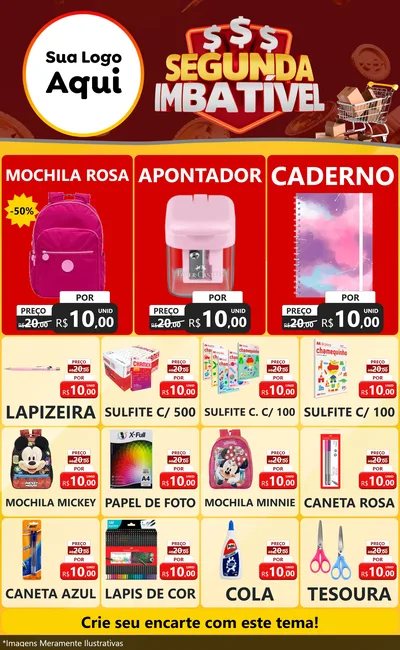 Modelo de Encarte para Encarte Grande com o tema Segunda Imbatível para Papelaria
