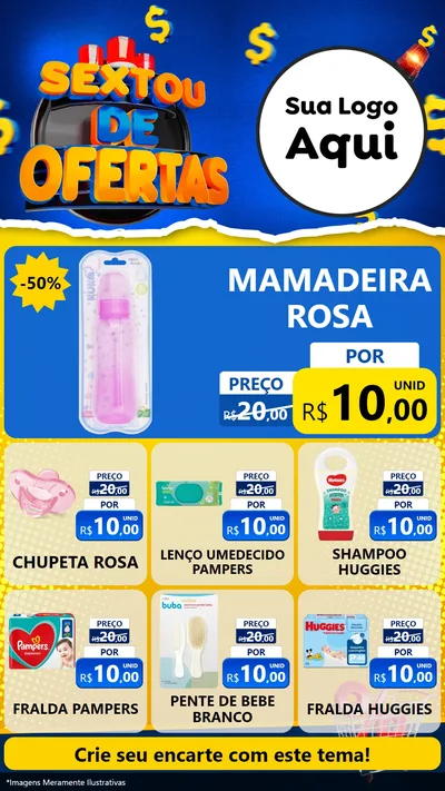 Modelo de Rede Social para Stories com o tema Sextou de Ofertas para Bebês