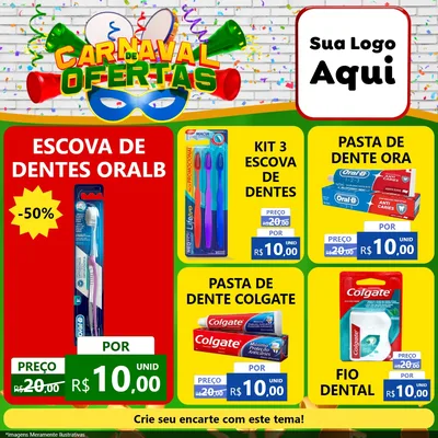 Modelo de Rede Social para Feed Facebook com o tema Carnaval de Ofertas para Higiene Pessoal