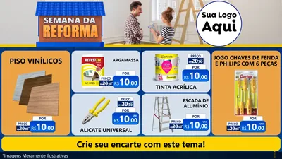 Modelo de TV para TV Horizontal com o tema Semana da Reforma para Material para Construção