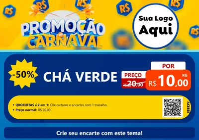 Modelo de Cartaz para Cartaz A4 Horizontal com o tema Promoção de Carnaval para Produtos Naturais
