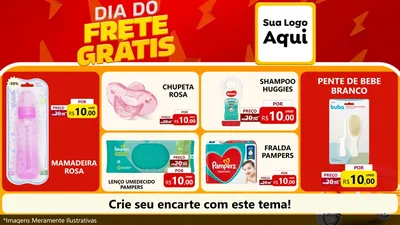 Modelo de TV para TV Horizontal com o tema Dia do Frete Grátis para Bebês