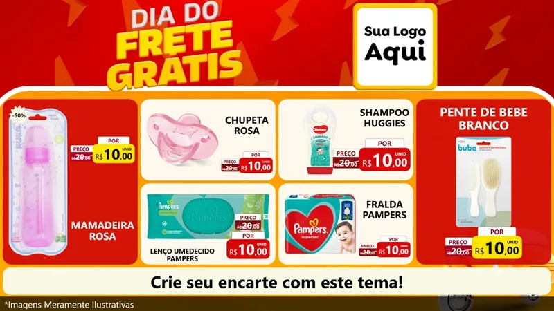 Modelo de TV para TV Horizontal com o tema Dia do Frete Grátis para Bebês