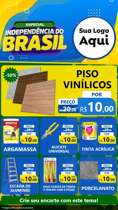 Modelo de Rede Social para Stories com o tema Especial Independência do Brasil para Material para Construção