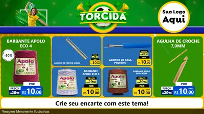 Modelo de TV para TV Horizontal com o tema Torcida para Armarinho e Aviamentos