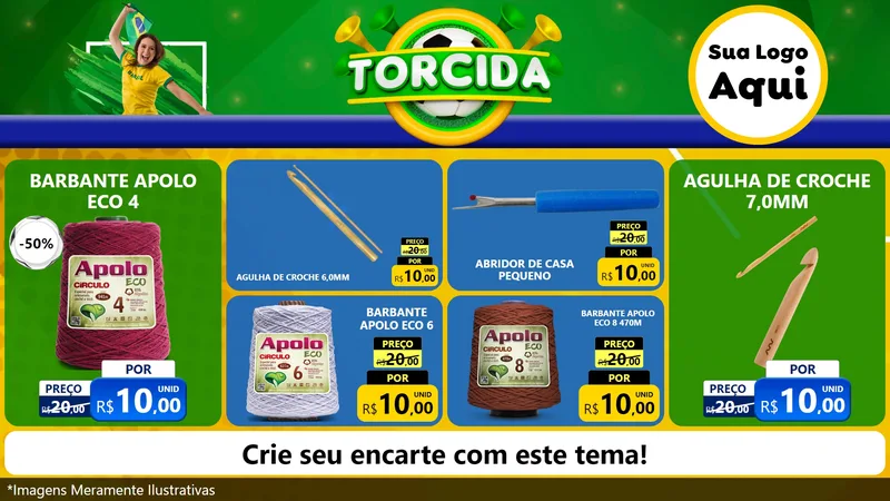 Modelo de TV para TV Horizontal com o tema Torcida para Armarinho e Aviamentos