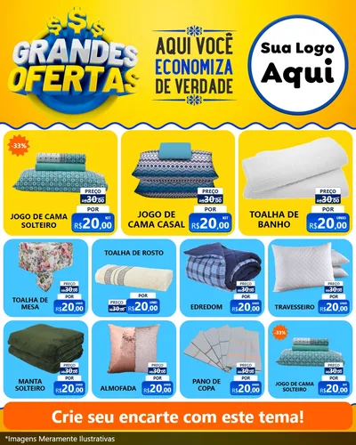 Modelo de Rede Social para Feed Instagram com o tema Grandes Ofertas para Cama, Mesa e Banho