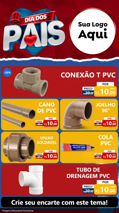 Modelo de TV para TV Vertical com o tema Dia dos Pais para Tubos e conexões