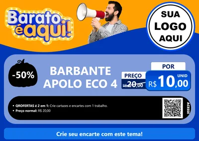 Modelo de Cartaz para Cartaz A4 Horizontal com o tema Barato é aqui para Armarinho e Aviamentos