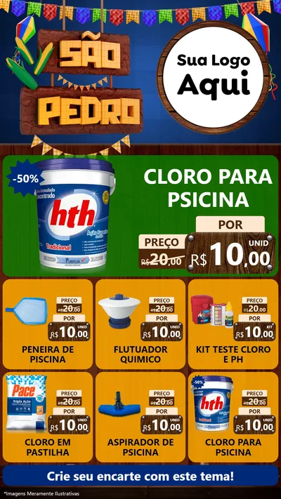 Modelo de Rede Social para Stories com o tema São Pedro para Produtos para Piscina