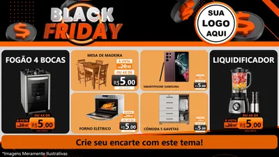 Modelo de TV para TV Horizontal com o tema Black Friday para Móveis e Eletro