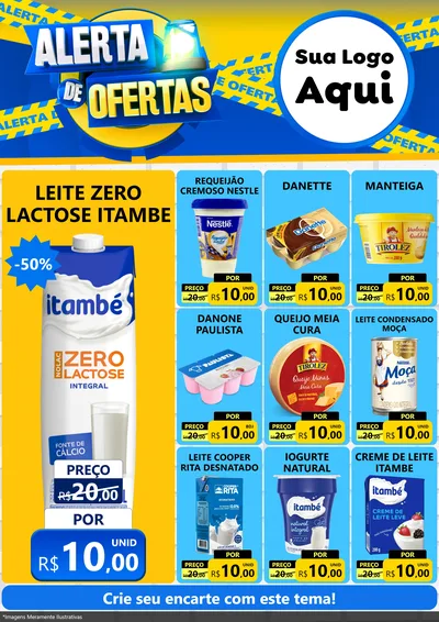 Modelo de Encarte para Encarte A4 Vertical com o tema Alerta de Ofertas para Frios e Laticínios