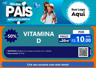 Modelo de Cartaz para Cartaz A4 Horizontal com o tema Dia Dos Pais Repleto de Ofertas para Farmácia