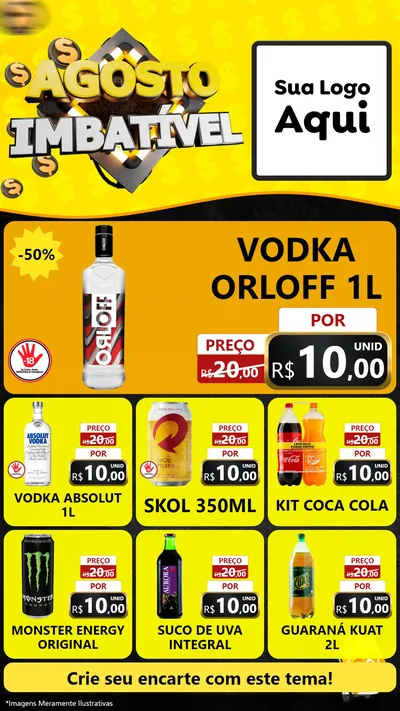 Modelo de Rede Social para Stories com o tema Agosto Imbatível para Distribuidora de bebidas