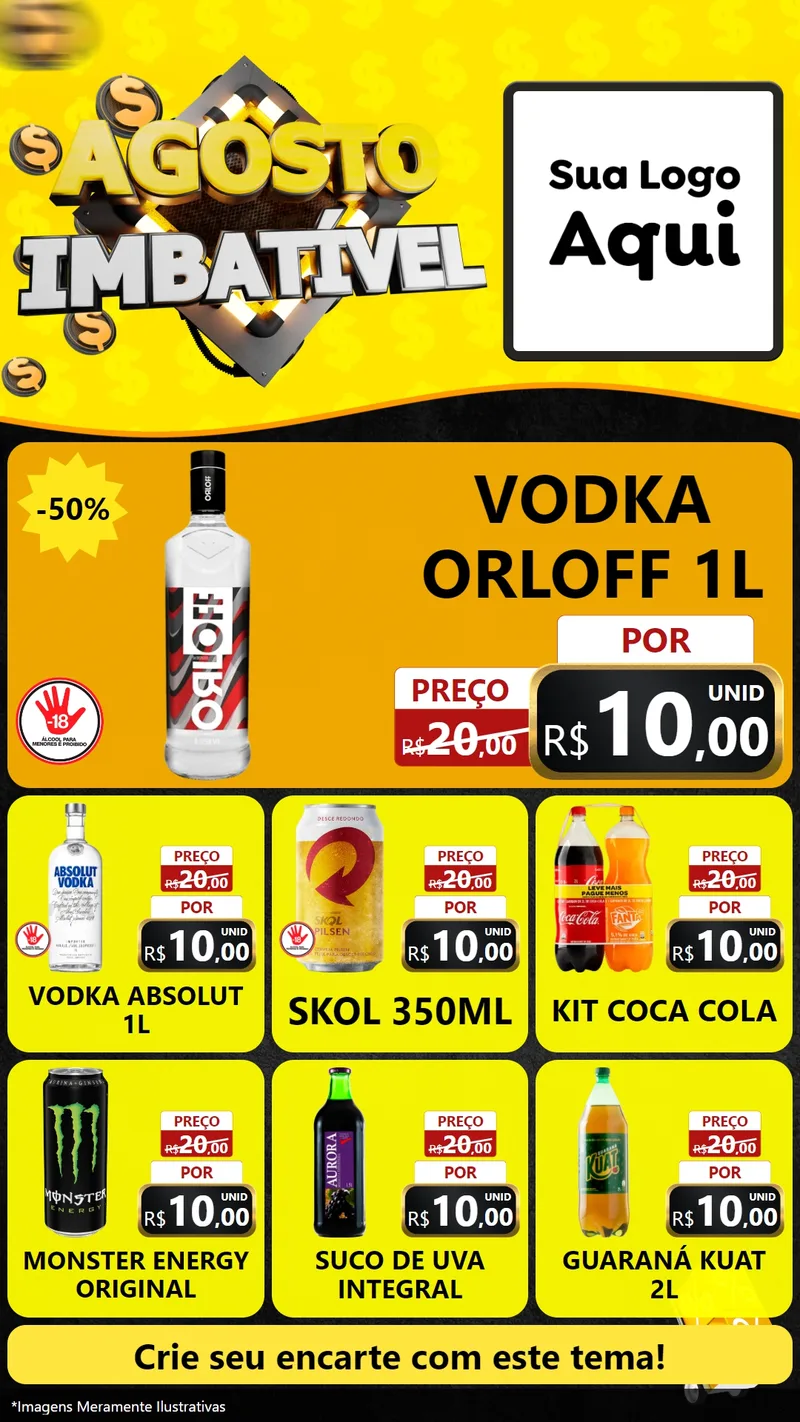 Modelo de Rede Social para Stories com o tema Agosto Imbatível para Distribuidora de bebidas