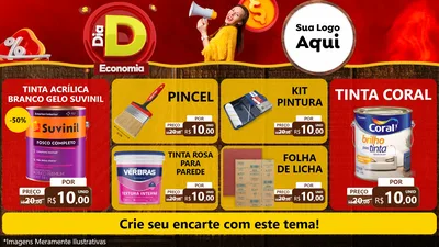 Modelo de TV para TV Horizontal com o tema Dia D Economia para Tintas e Ferramentas