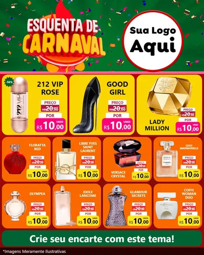 Modelo de Rede Social para Feed Instagram com o tema Esquenta de Carnaval para Perfumes