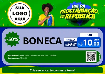 Modelo de Cartaz para Cartaz A4 Horizontal com o tema Dia Da Proclamação Da República para Brinquedos