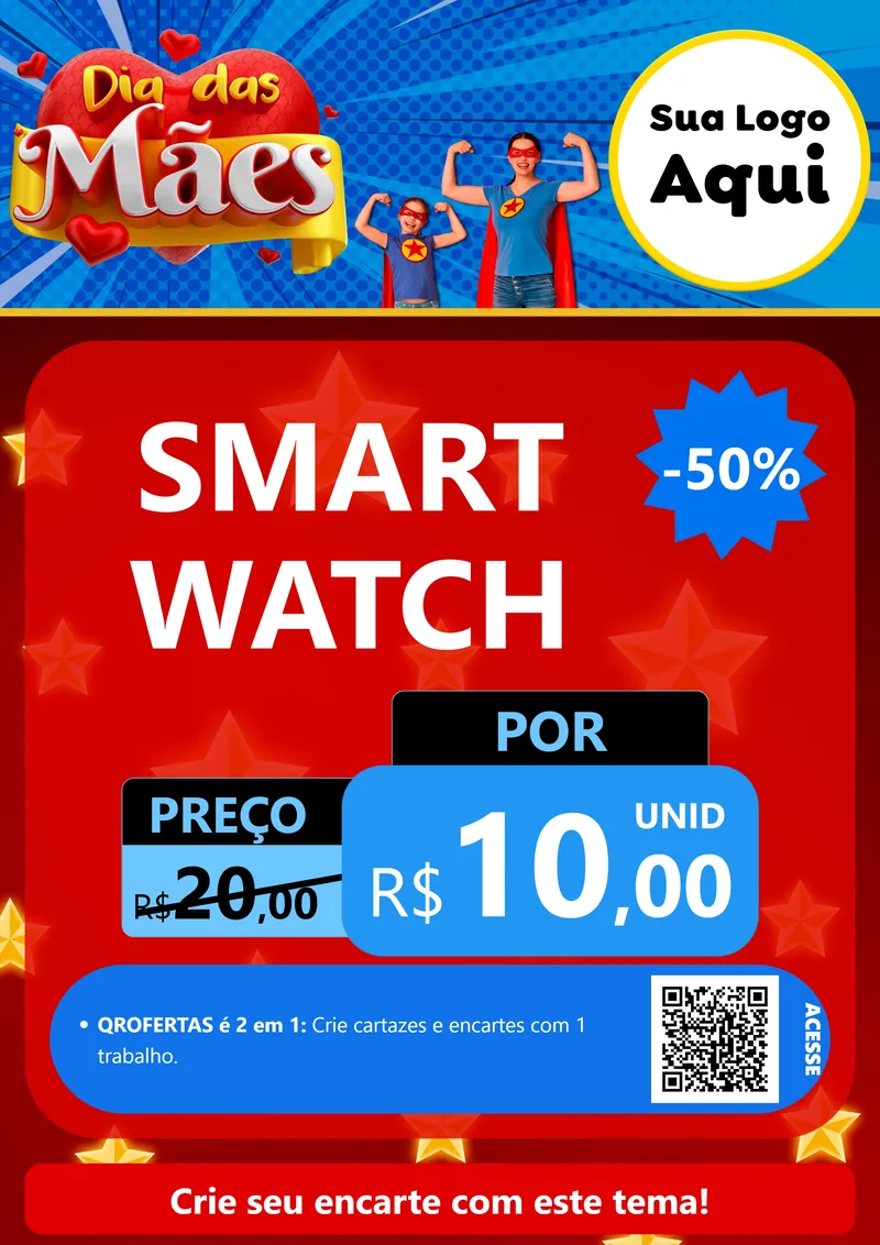 Modelo de Cartaz para Cartaz A4 Vertical com o tema Dia das Mães para Informática