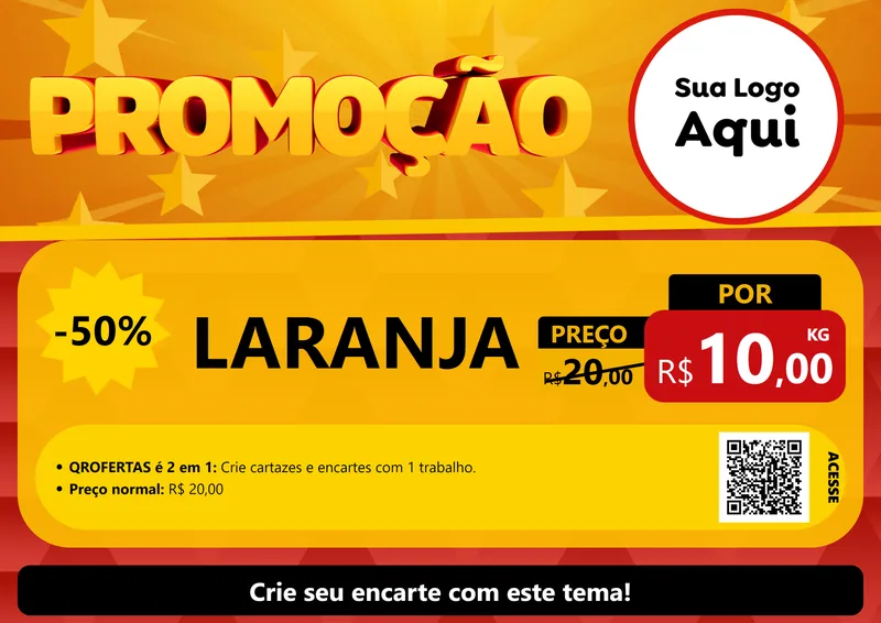 Modelo de Cartaz para Cartaz A4 Horizontal com o tema Promoção para Hortifrúti
