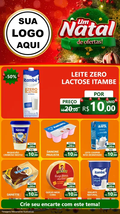 Modelo de Rede Social para Stories com o tema Um Natal de Ofertas para Frios e Laticínios