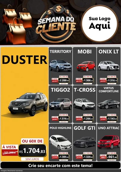 Modelo de Encarte para Encarte A4 Vertical com o tema Semana do Cliente para Concessionaria de Carros