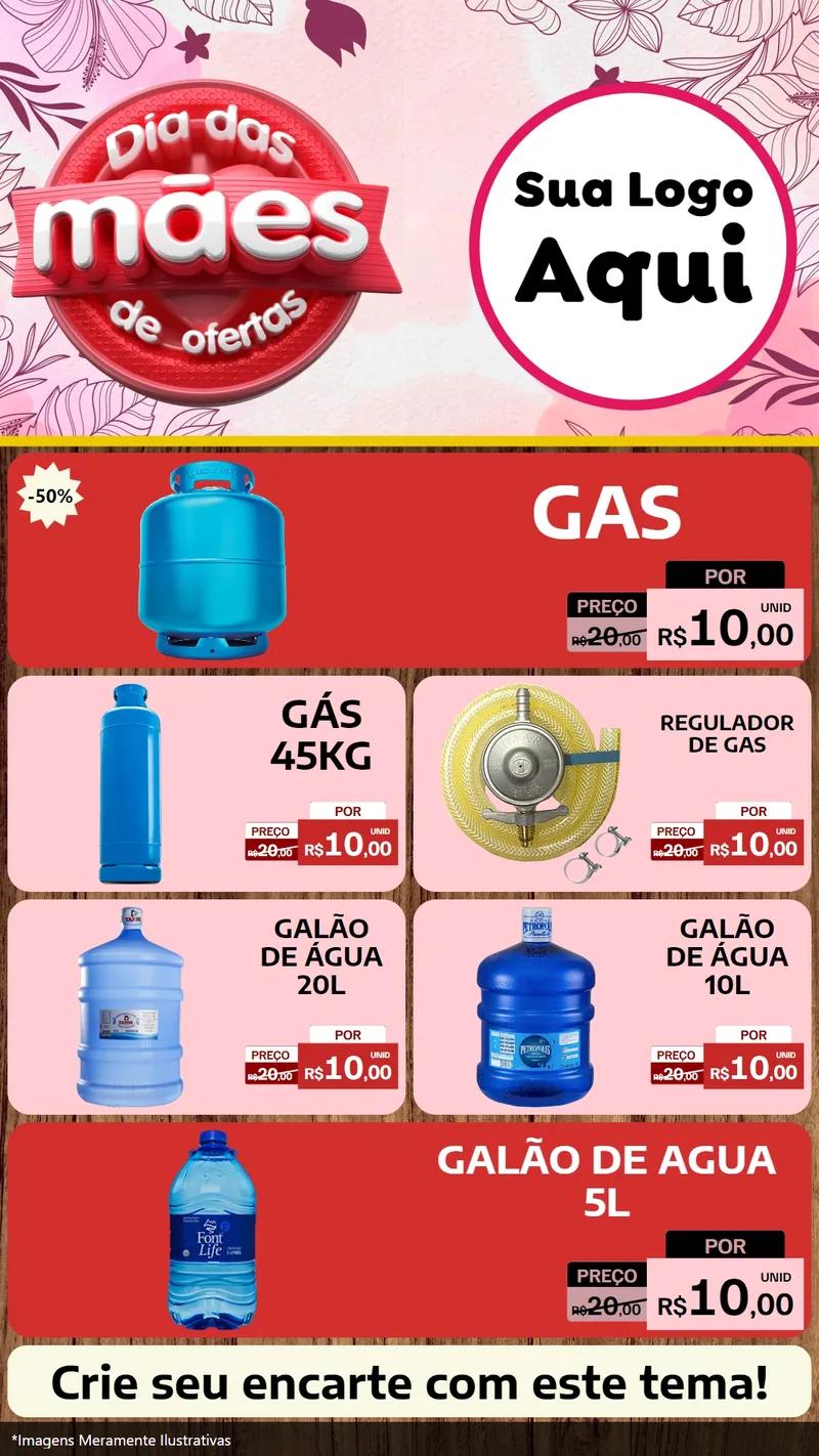 Modelo de TV para TV Vertical com o tema Dia Das Mães De Ofertas para Água e gás